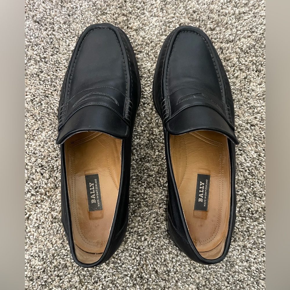 Men’s Bally Switzerland Anaxim Black Leather Loafers Size 12 - Picture 2 of 8
